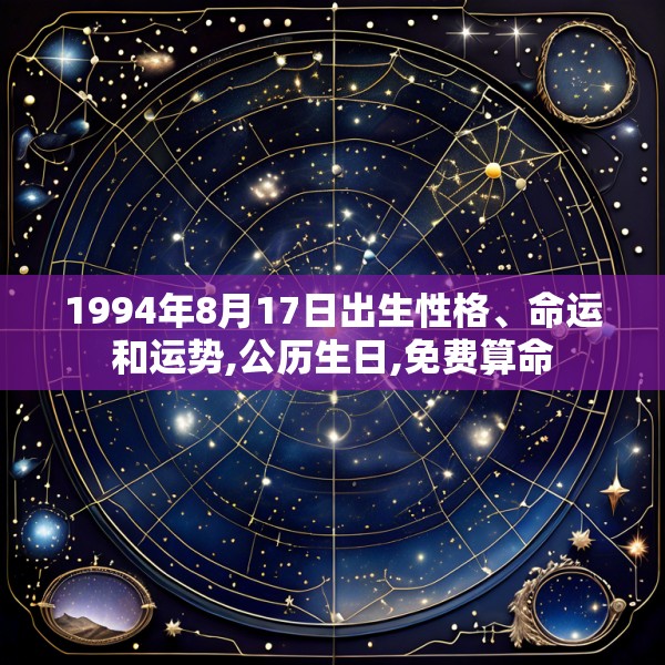 1994年8月17日出生性格、命运和运势,公历生日,免费算命