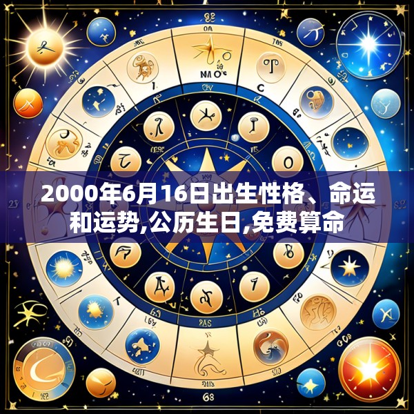 2000年6月16日出生性格、命运和运势,公历生日,免费算命