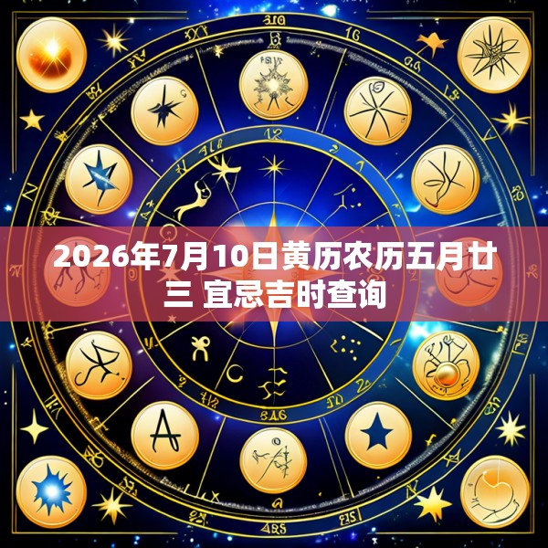 2026年7月10日黄历农历五月廿三 宜忌吉时查询