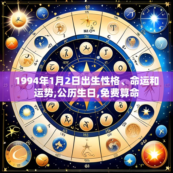 1994年1月2日出生性格、命运和运势,公历生日,免费算命