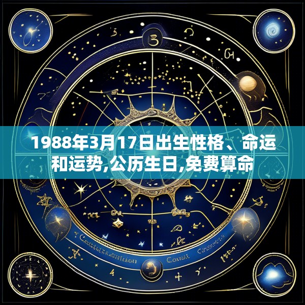 1988年3月17日出生性格、命运和运势,公历生日,免费算命