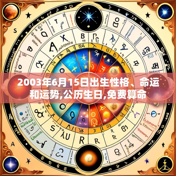 2003年6月15日出生性格、命运和运势,公历生日,免费算命