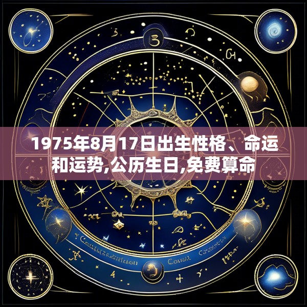 1975年8月17日出生性格、命运和运势,公历生日,免费算命