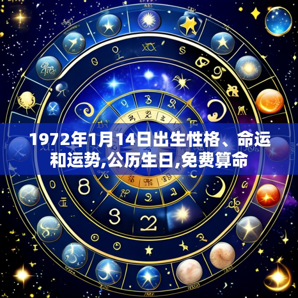 1972年1月14日出生性格、命运和运势,公历生日,免费算命