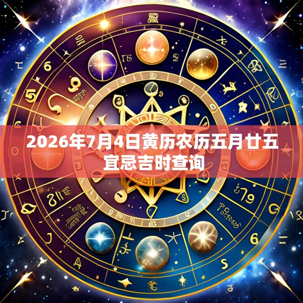 2026年7月4日黄历农历五月廿五 宜忌吉时查询
