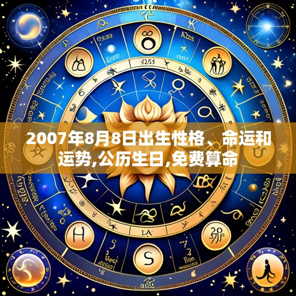 2007年8月8日出生性格、命运和运势,公历生日,免费算命