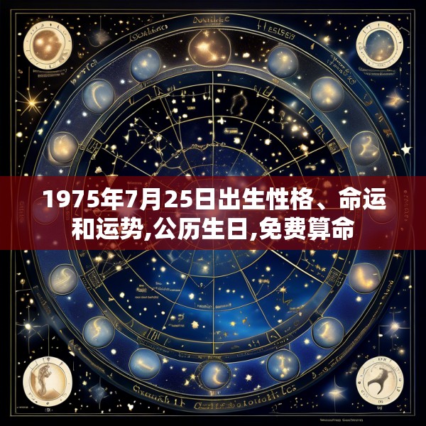 1975年7月25日出生性格、命运和运势,公历生日,免费算命