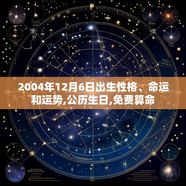 2004年12月6日出生性格、命运和运势,公历生日,免费算命