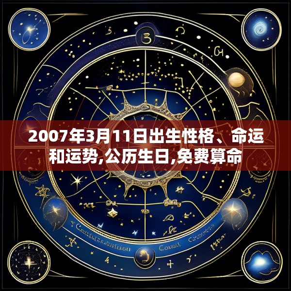 2007年3月11日出生性格、命运和运势,公历生日,免费算命