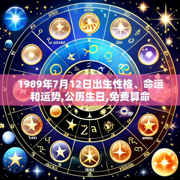 1989年7月12日出生性格、命运和运势,公历生日,免费算命