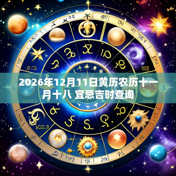 2026年12月11日黄历农历十一月十八 宜忌吉时查询
