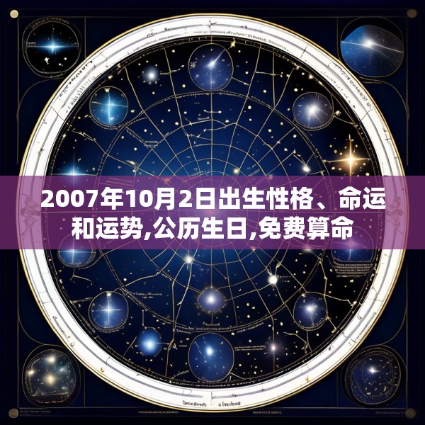 2007年10月2日出生性格、命运和运势,公历生日,免费算命
