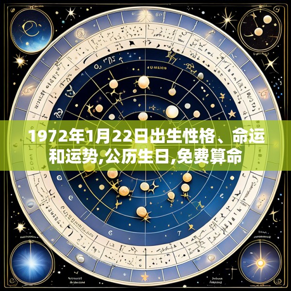 1972年1月22日出生性格、命运和运势,公历生日,免费算命