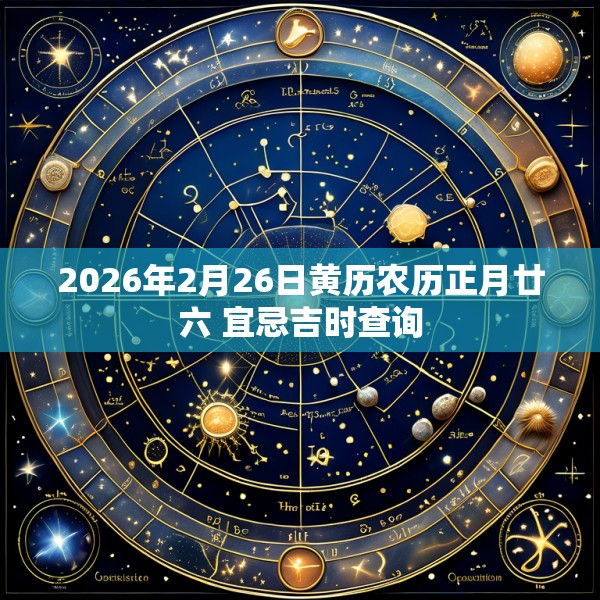 2026年2月26日黄历农历正月廿六 宜忌吉时查询