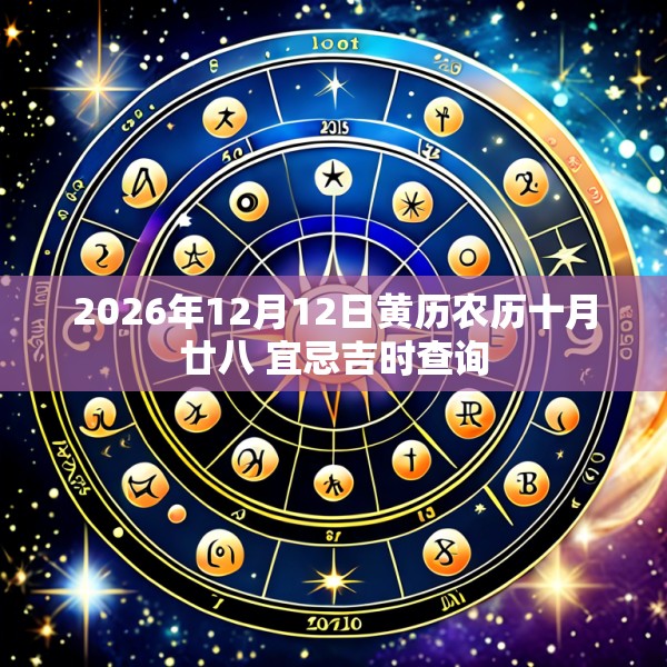 2026年12月12日黄历农历十月廿八 宜忌吉时查询