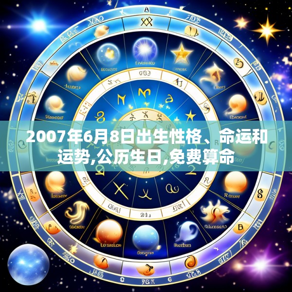 2007年6月8日出生性格、命运和运势,公历生日,免费算命