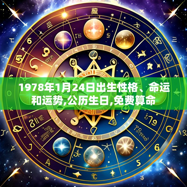 1978年1月24日出生性格、命运和运势,公历生日,免费算命