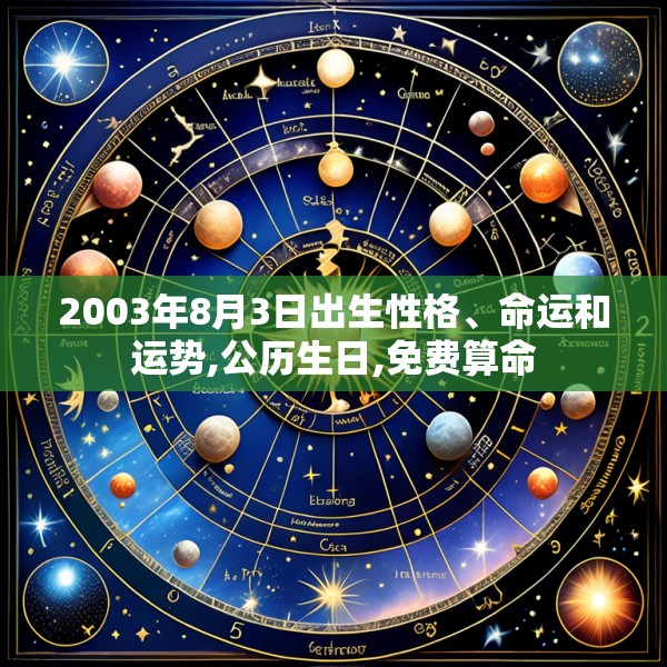 2003年8月3日出生性格、命运和运势,公历生日,免费算命