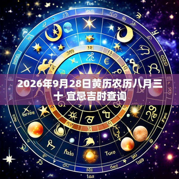 2026年9月28日黄历农历八月三十 宜忌吉时查询