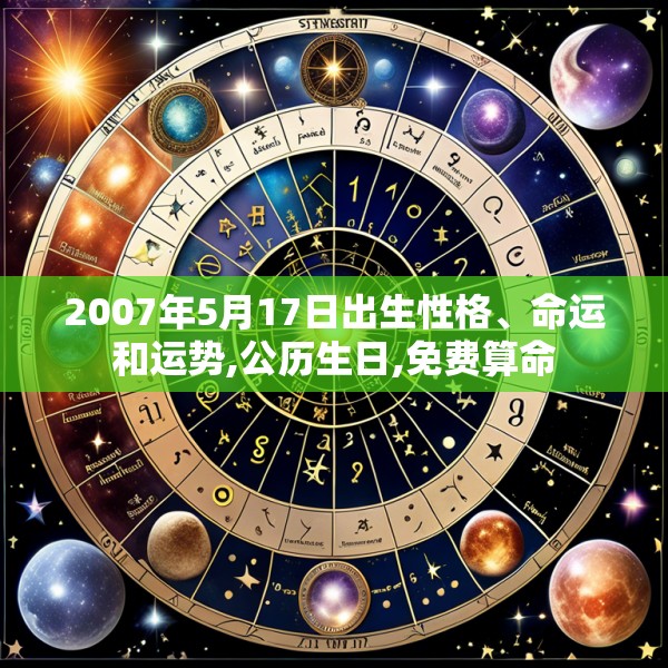 2007年5月17日出生性格、命运和运势,公历生日,免费算命