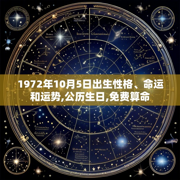 1972年10月5日出生性格、命运和运势,公历生日,免费算命