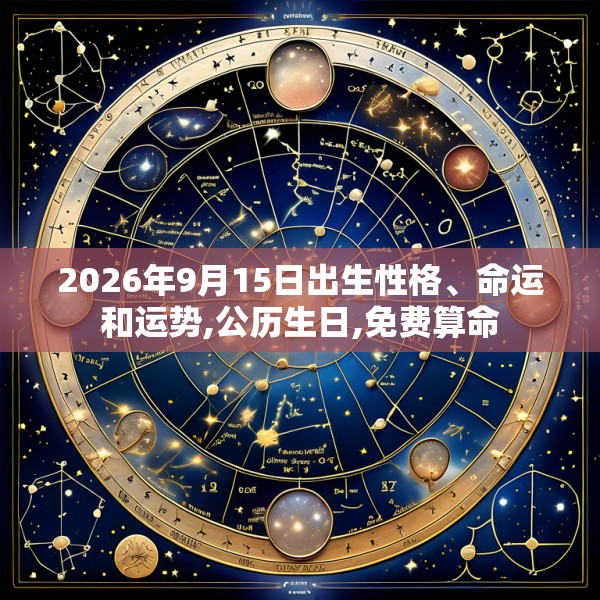 2026年9月15日出生性格、命运和运势,公历生日,免费算命