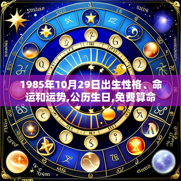 1985年10月29日出生性格、命运和运势,公历生日,免费算命