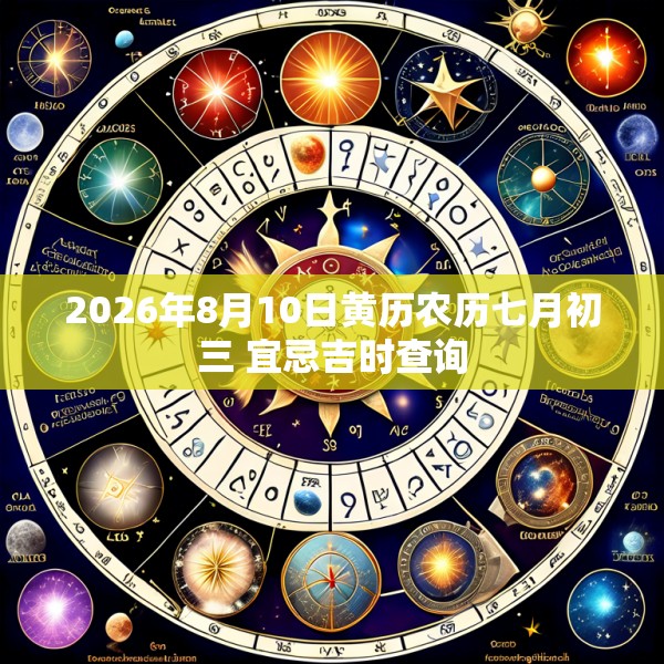 2026年8月10日黄历农历七月初三 宜忌吉时查询