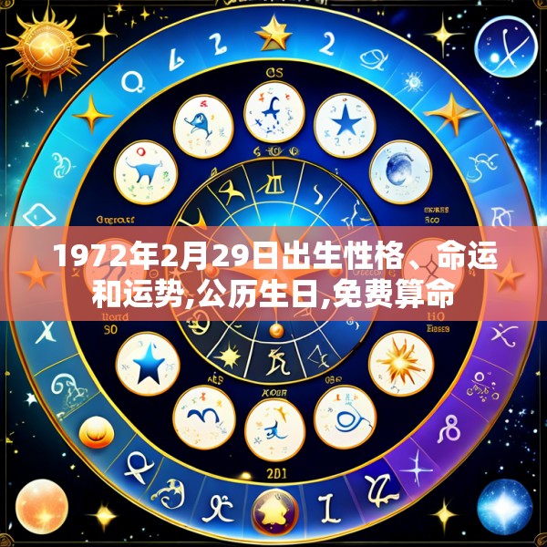 1972年2月29日出生性格、命运和运势,公历生日,免费算命