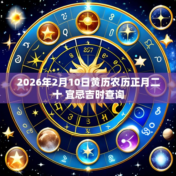 2026年2月10日黄历农历正月二十 宜忌吉时查询