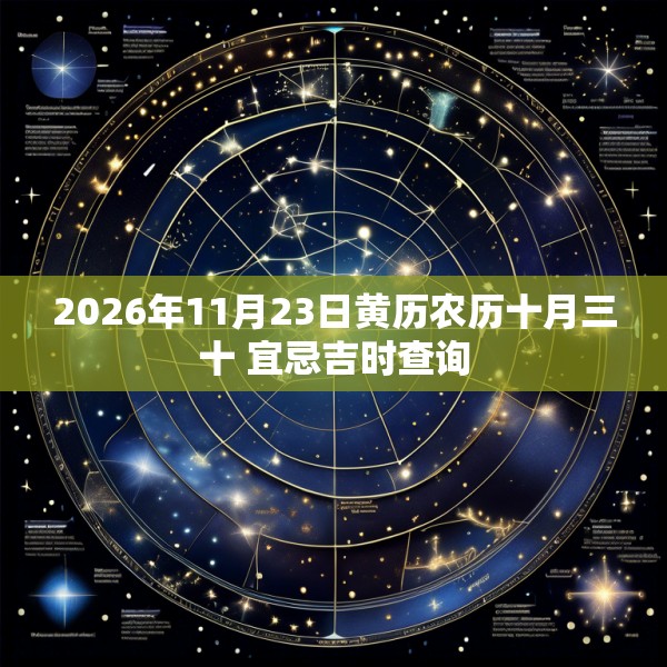 2026年11月23日黄历农历十月三十 宜忌吉时查询