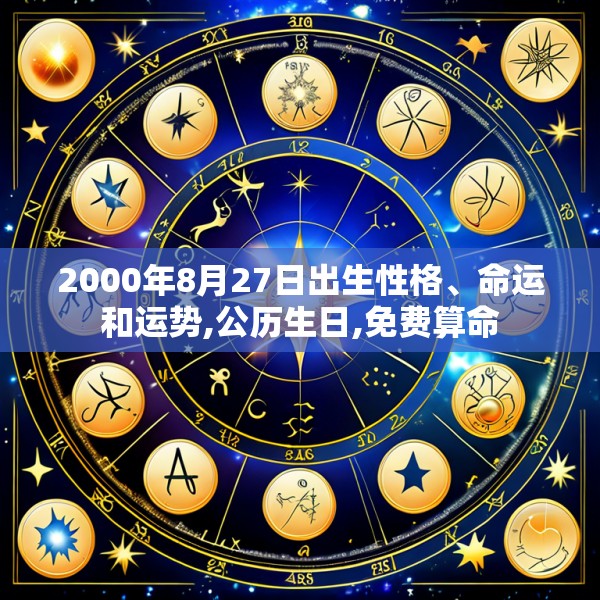 2000年8月27日出生性格、命运和运势,公历生日,免费算命