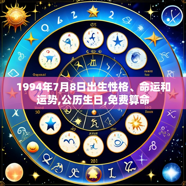 1994年7月8日出生性格、命运和运势,公历生日,免费算命