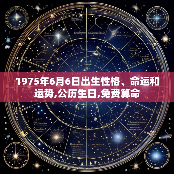 1975年6月6日出生性格、命运和运势,公历生日,免费算命