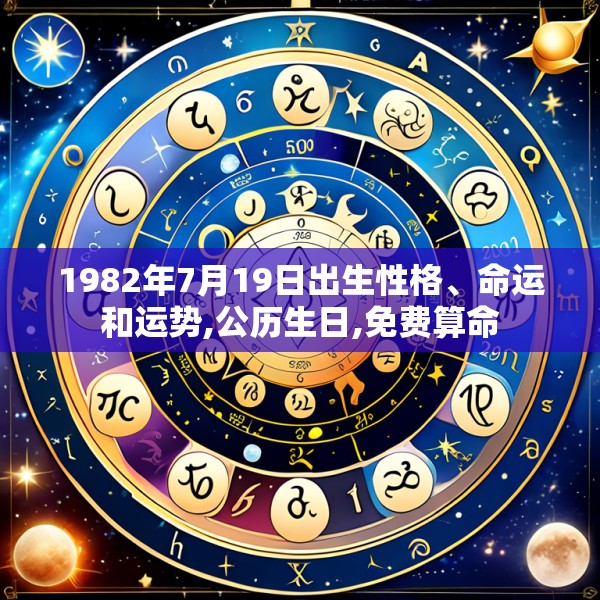 1982年7月19日出生性格、命运和运势,公历生日,免费算命