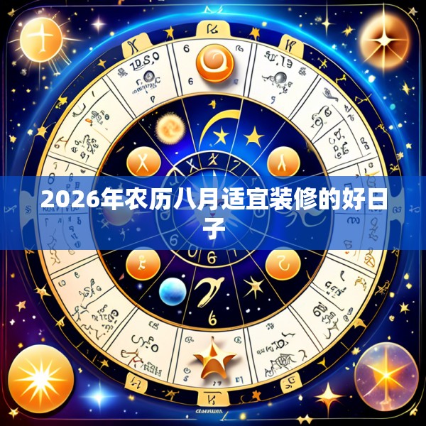 2026年农历八月适宜装修的好日子