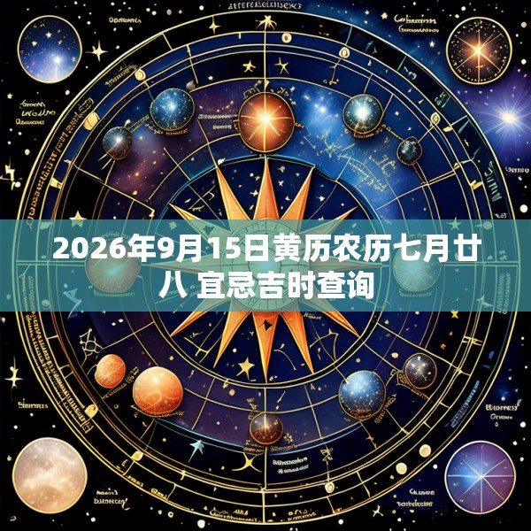 2026年9月15日黄历农历七月廿八 宜忌吉时查询