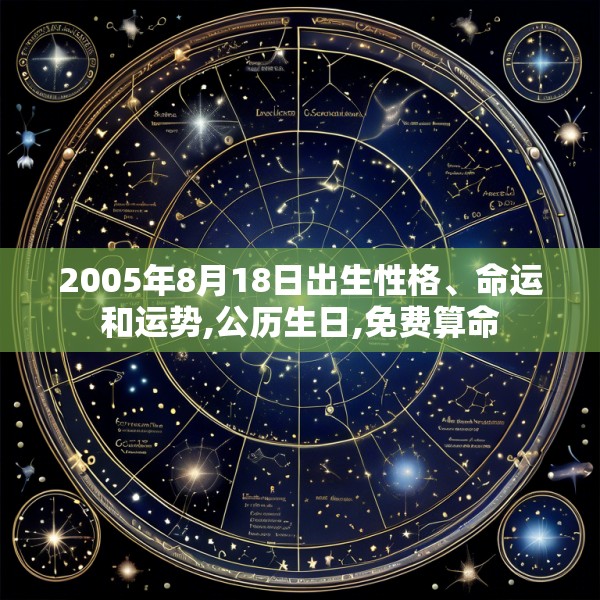 2005年8月18日出生性格、命运和运势,公历生日,免费算命