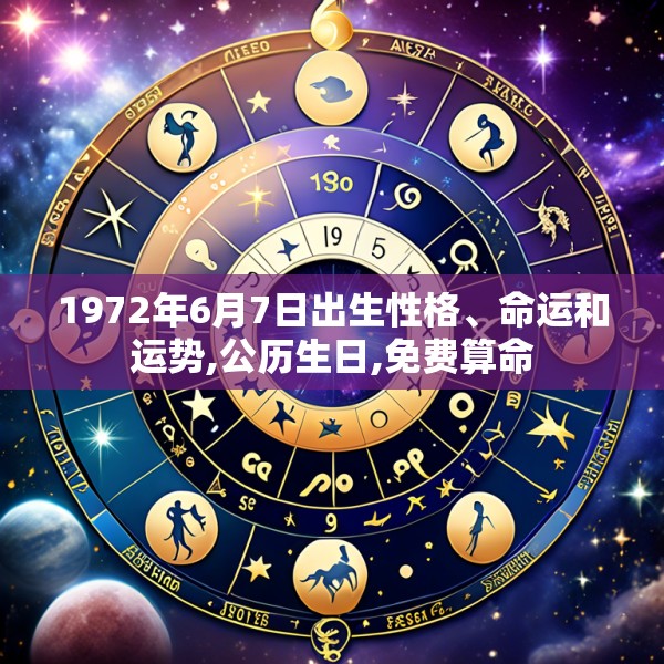 1972年6月7日出生性格、命运和运势,公历生日,免费算命