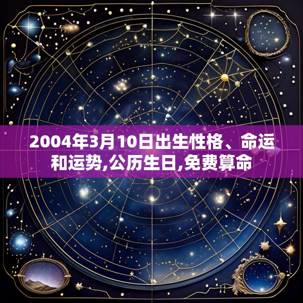 2004年3月10日出生性格、命运和运势,公历生日,免费算命