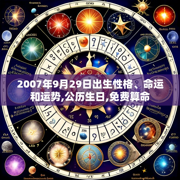 2007年9月29日出生性格、命运和运势,公历生日,免费算命