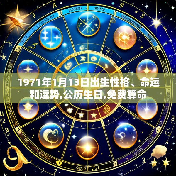 1971年1月13日出生性格、命运和运势,公历生日,免费算命