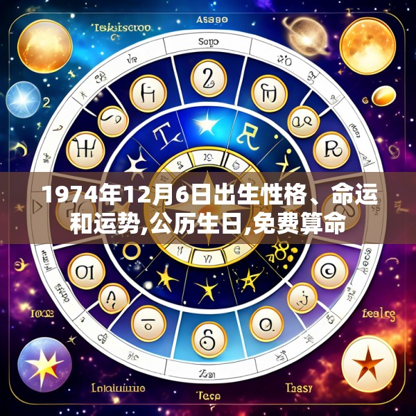 1974年12月6日出生性格、命运和运势,公历生日,免费算命