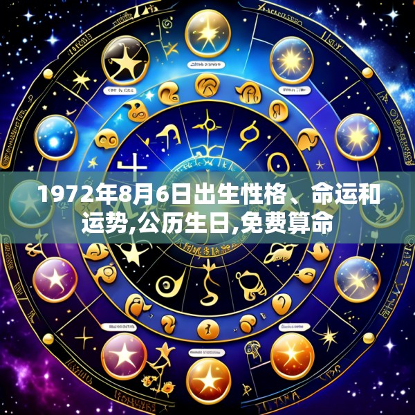 1972年8月6日出生性格、命运和运势,公历生日,免费算命