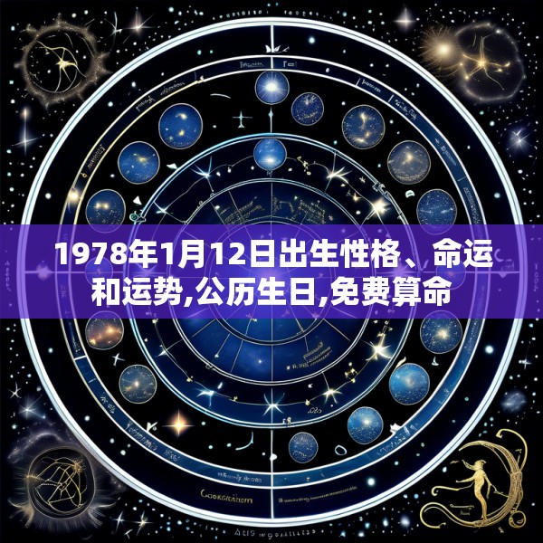 1978年1月12日出生性格、命运和运势,公历生日,免费算命
