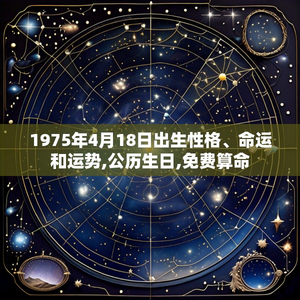 1975年4月18日出生性格、命运和运势,公历生日,免费算命