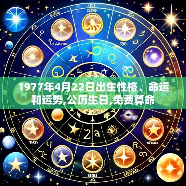 1977年4月22日出生性格、命运和运势,公历生日,免费算命