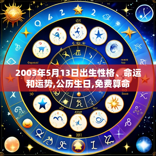 2003年5月13日出生性格、命运和运势,公历生日,免费算命