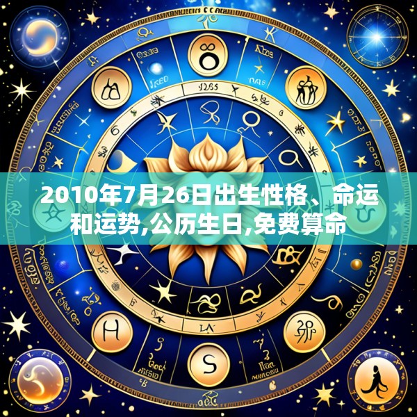 2010年7月26日出生性格、命运和运势,公历生日,免费算命