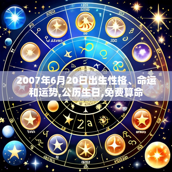 2007年6月20日出生性格、命运和运势,公历生日,免费算命